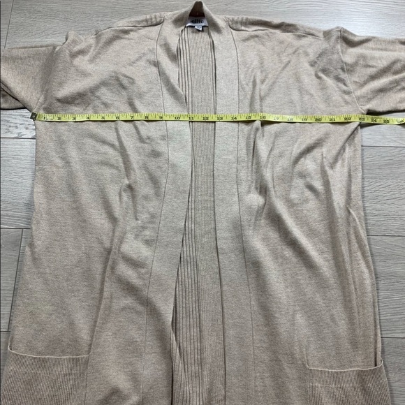 Ellie Ribbed Cream Long Line Open Front Cardigan - Picture 7 of 7